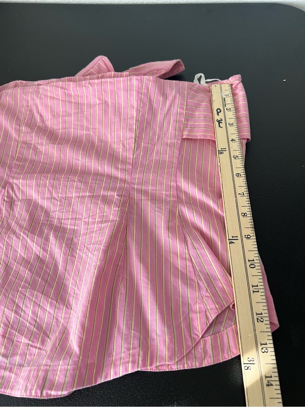 Bryan Fares Beauty Mark Pink Stripe Strapless Bow Top Size 6 - Picture 8 of 9